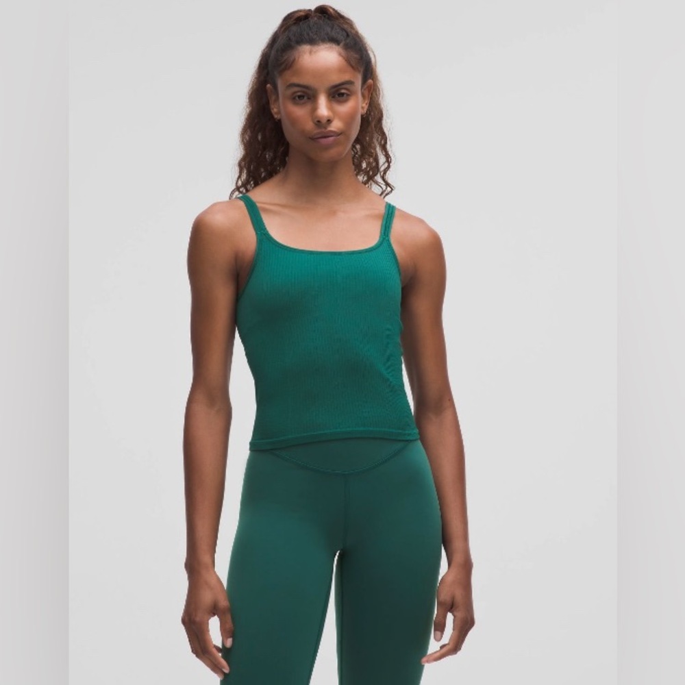 Lululemon Teal Ribbed Cropped Tank Top